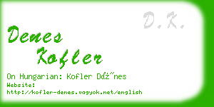 denes kofler business card